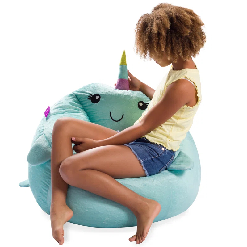 Posh Creations Animal Bean Bag Chair Structured Comfy, Cozy and Soft Filled Kid Bean Bag Lounger Seat for Gaming, Reading and Watching TV, for Children, Multiple Faux Fur Animal Chair Designs