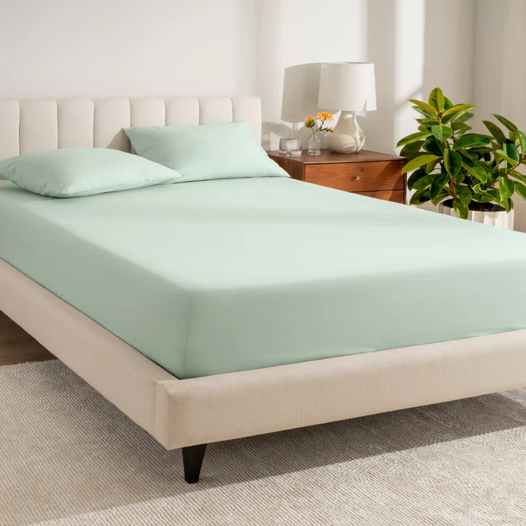 Bare Home 260 Thread Count Organic Cotton Percale Fitted Sheet