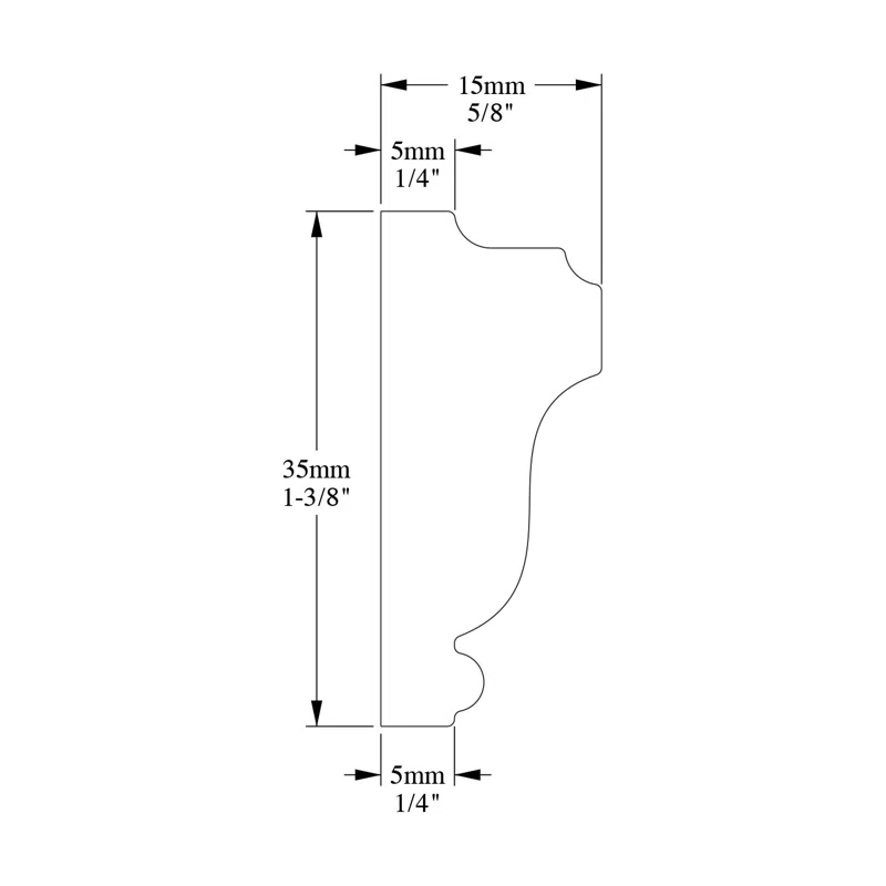 Orac Decor 5/8 in D x 1-3/8 in W x 78-3/4 in L Primed White Plain Polystyrene Panel Moulding (Set of 8)
