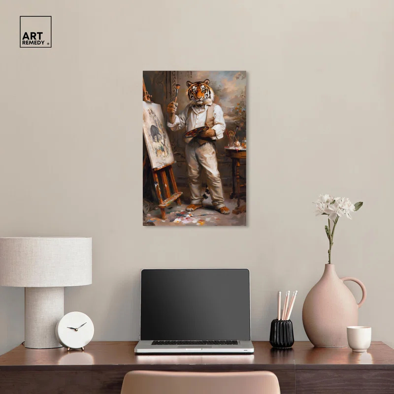 Art Remedy Painterly Tiger Canvas Vintage Portraits by Art Remedy