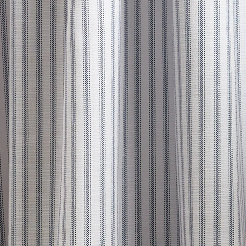 Martha Stewart Ticking Stripe Indigo Tier & Valance Set