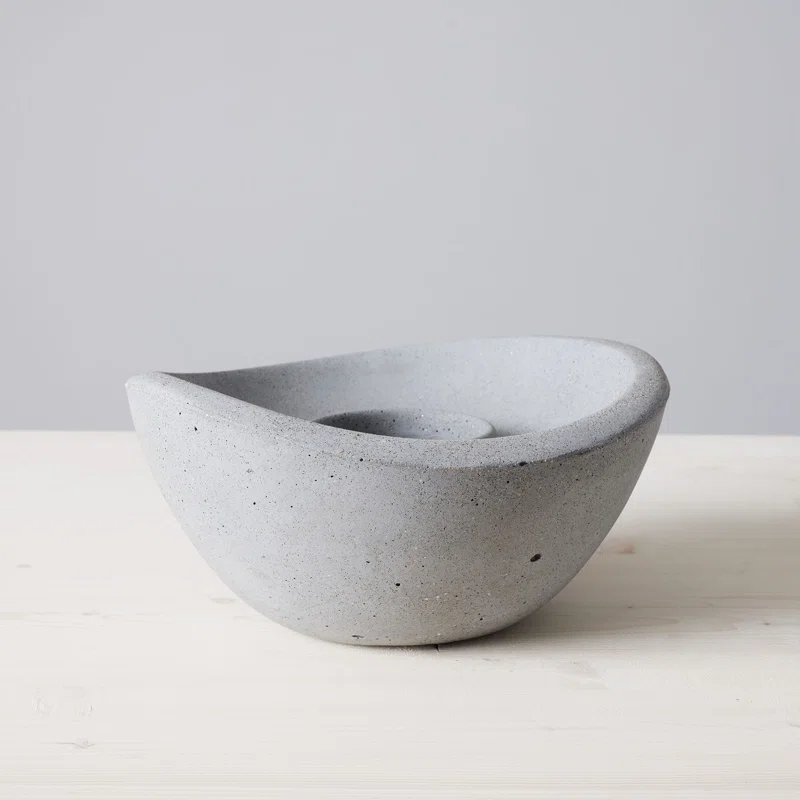 TerraFlame TerraFlame Wave Concrete Table Top Gel Fuel Fire Bowl - Indoor and Outdoor Use