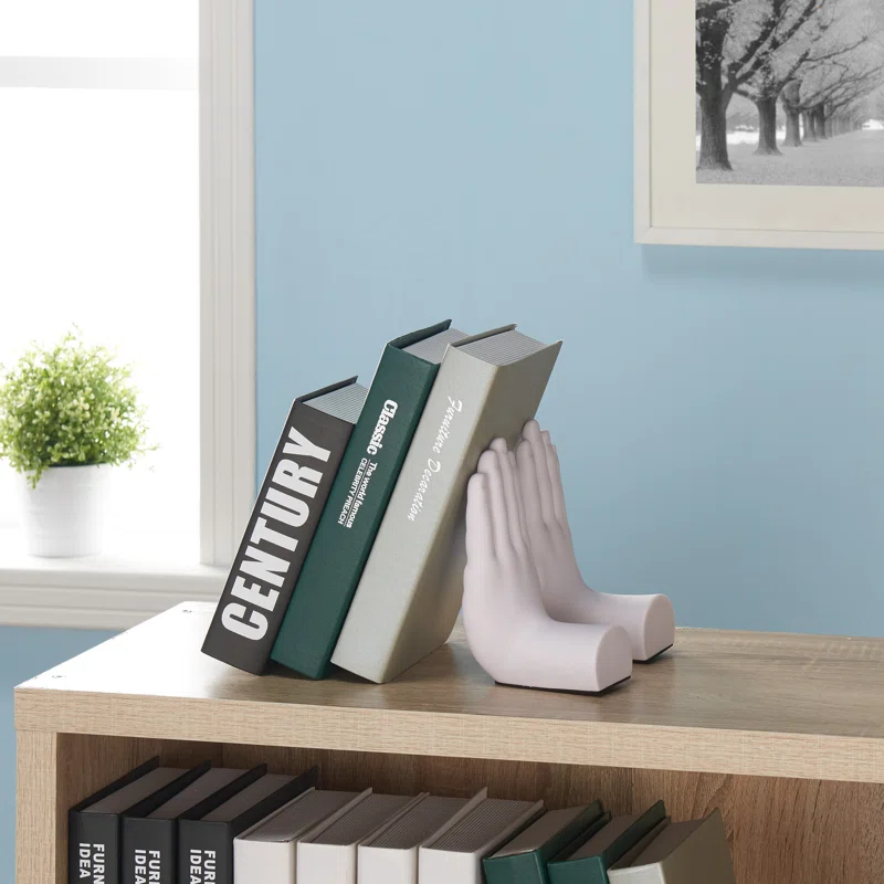 Wrought Studio™ Modern & Contemporary Resin Non-Skid Bookends (Set of 2)