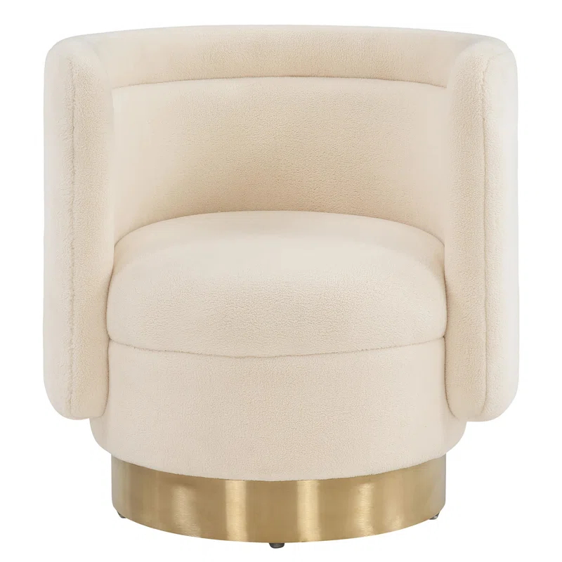 Everly Quinn Tews 29.7" Wide Polyester Swivel Barrel Chair | Wayfair
