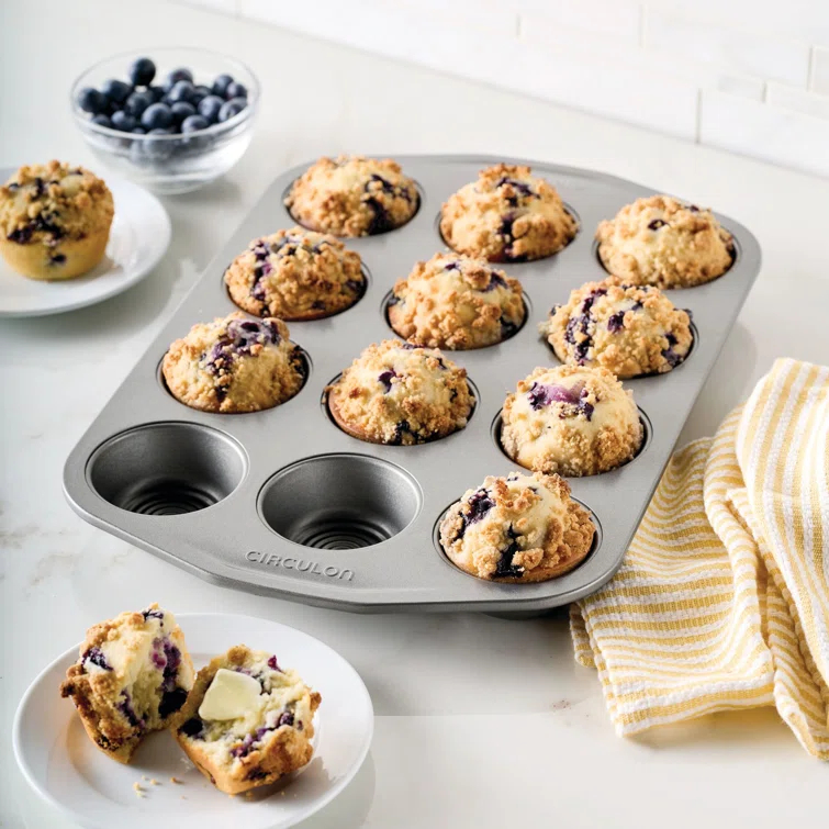 Circulon Bakeware Nonstick Muffin Pan / Cupcake Pan, 12-Cup, Gray & Reviews | Wayfair
