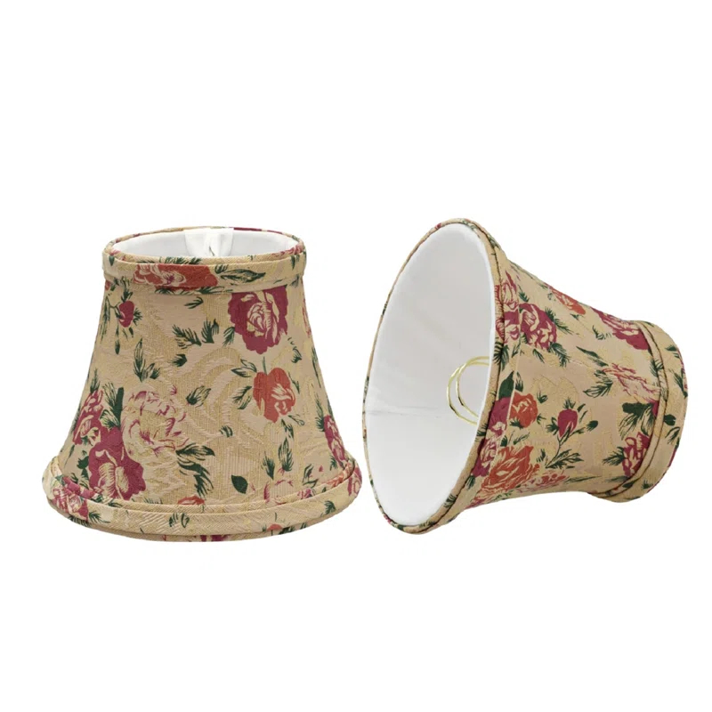 Aspen Creative Corporation 4'' H Jacquard Textured Fabric Bell Lamp Shade (Set of 2)