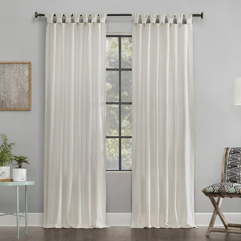 Hokku Designs 52"W x 84"L Washed Cotton Twist Tab Curtain