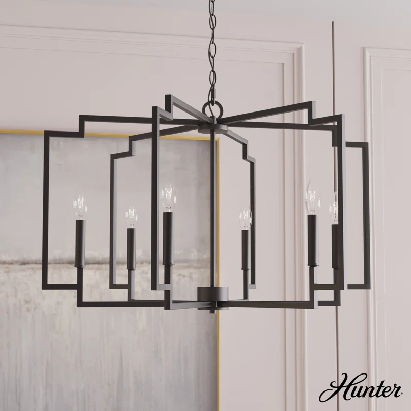 Hunter Fan Hunter 30 Inch Zoanne 6 Light Chandelier Ceiling Light Fixture