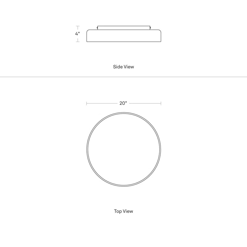 Bobber Large Black LED Flush Mount Light 20"x20"