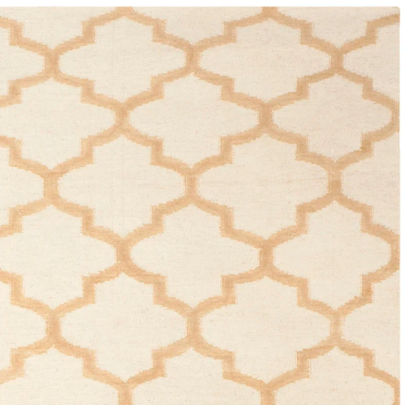 Winston Porter Milltown Hand Woven Flat Weave Wool Geometric Rug