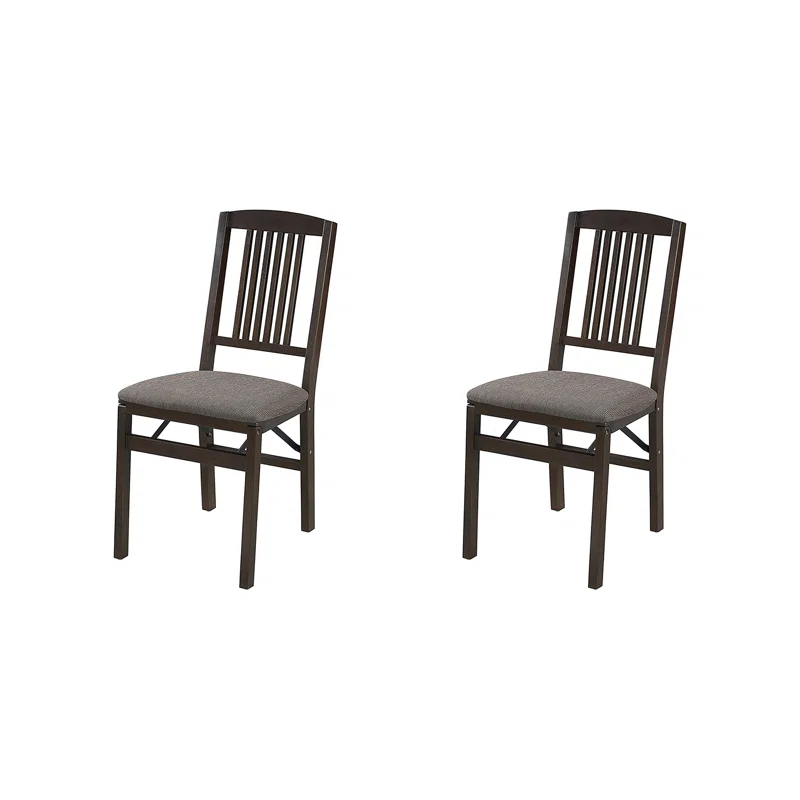 MECO Wood Fabric Upholstered Seat Folding Chair