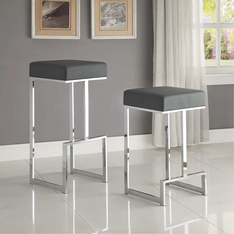 GOODSILO Upholstered Counter Stool with Metal Frame