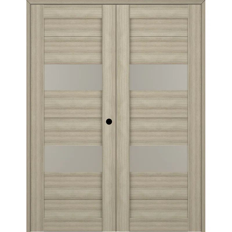 Belldinni Berta Solid Manufactured Wood and Glass Paneled Prefinished Standard Double Door