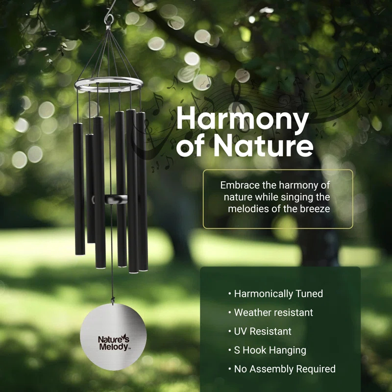 Nature's Melody Tuned 6-Tube Outdoor Wind Chimes