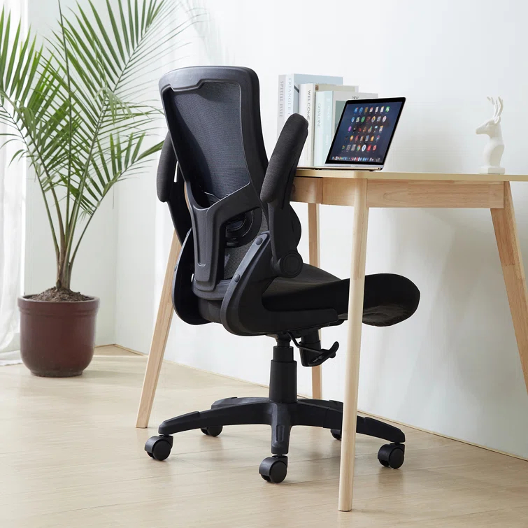 Clatina KLASIKA Ergonomic Office Desk Chair Mesh Back Flip Up Armrests Adjustable Height and Lumbar Support Swivel Chairs with Wheels