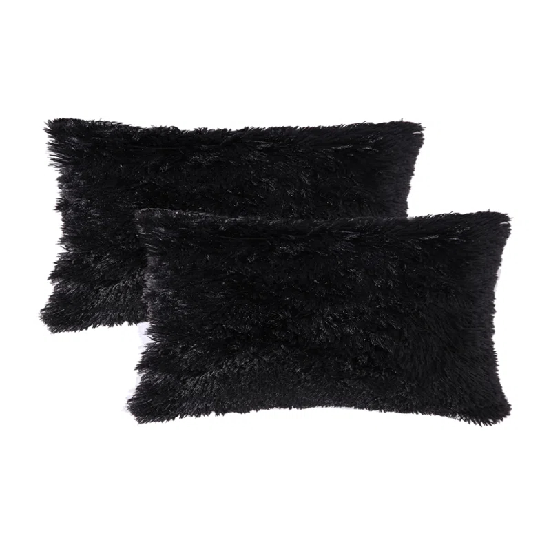 Cheer Collection Cheer Collection Shaggy Hair Decorative Throw Pillows (Set of 2)