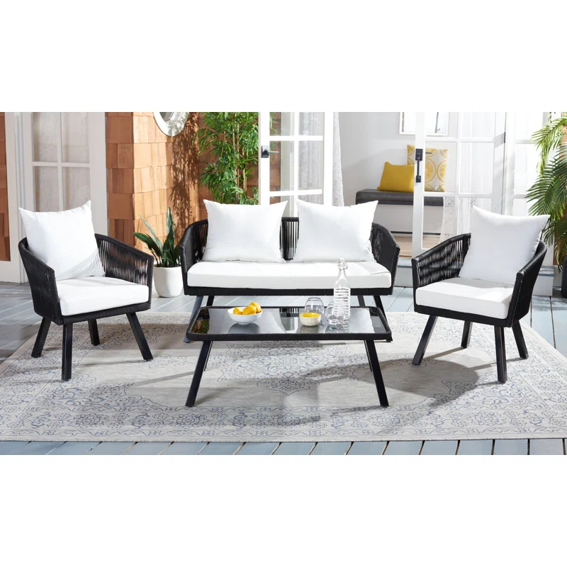 Highland Dunes Oropeza 4 - Person Patio Conversation Sets with Cushions