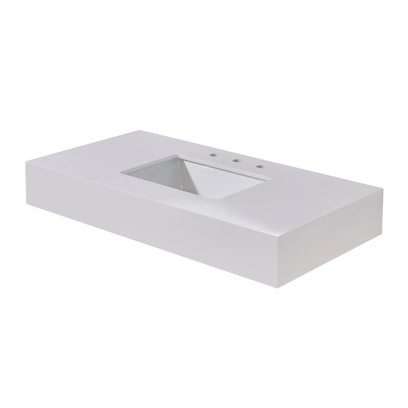 Altair 42" Single Bathroom Vanity Top in Snow White with Sink