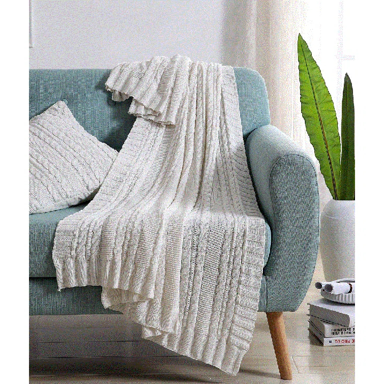 VCNY Dublin Cable Knit Throw Blanket, 50" x 70"
