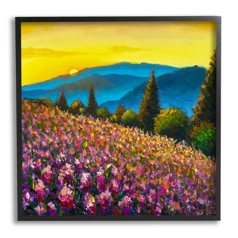 Stupell Industries " Vivid Mountain Meadow Scenery " by Valery Rybakow Painting Print