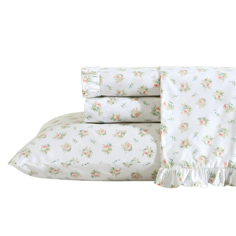 Laura Ashley Laura Ashley Floral Ruffled Hem Cotton Sheet Sets