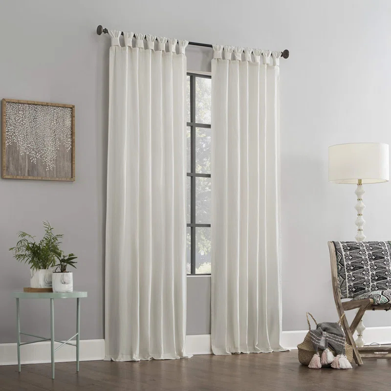 Hokku Designs 52"W x 84"L Washed Cotton Twist Tab Curtain