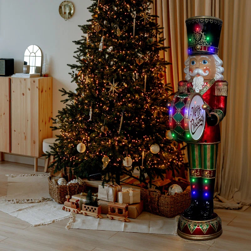 Fraser Hill Farm 6-Ft. Nutcracker Drummer Holiday Figurine, Life-Sized