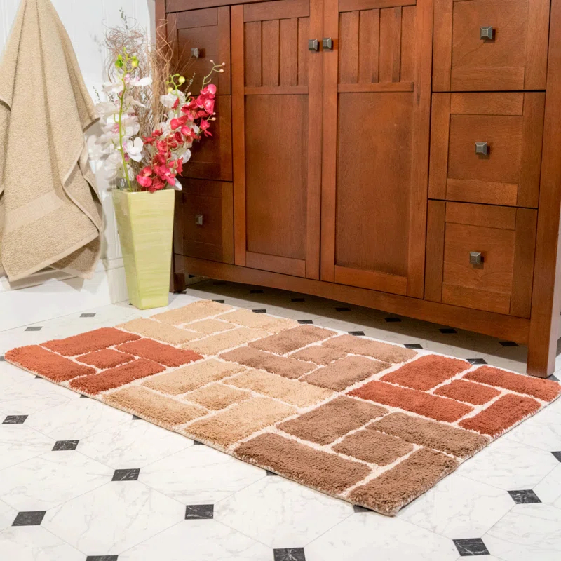 Classic Color Cotton Blend Bath Rug