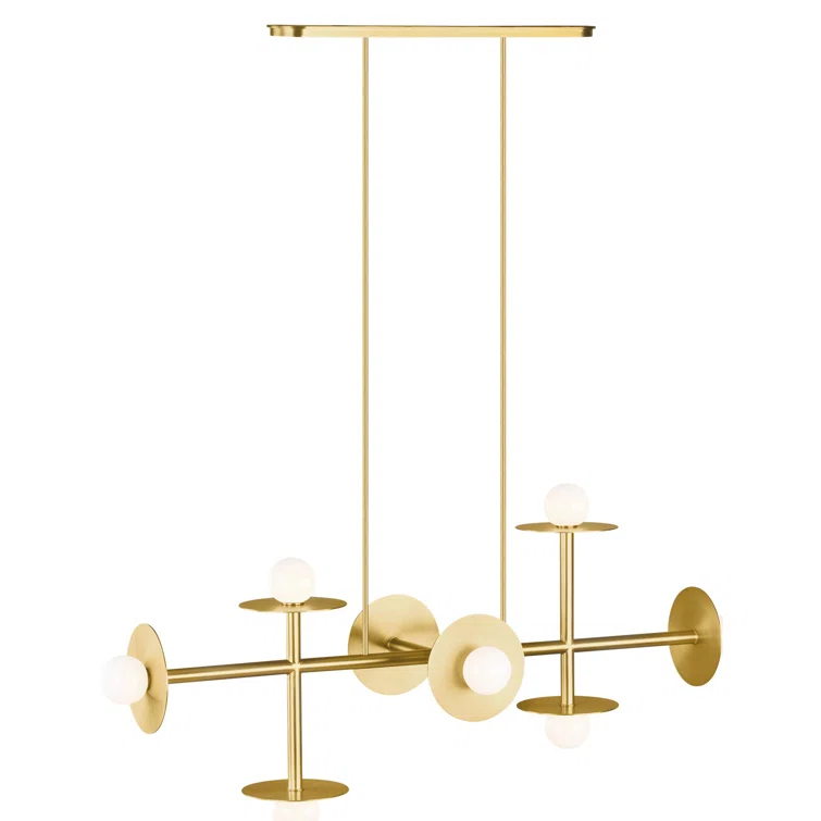 Nodes Large Linear Chandelier by Kelly Wearstler - Burnished Brass
