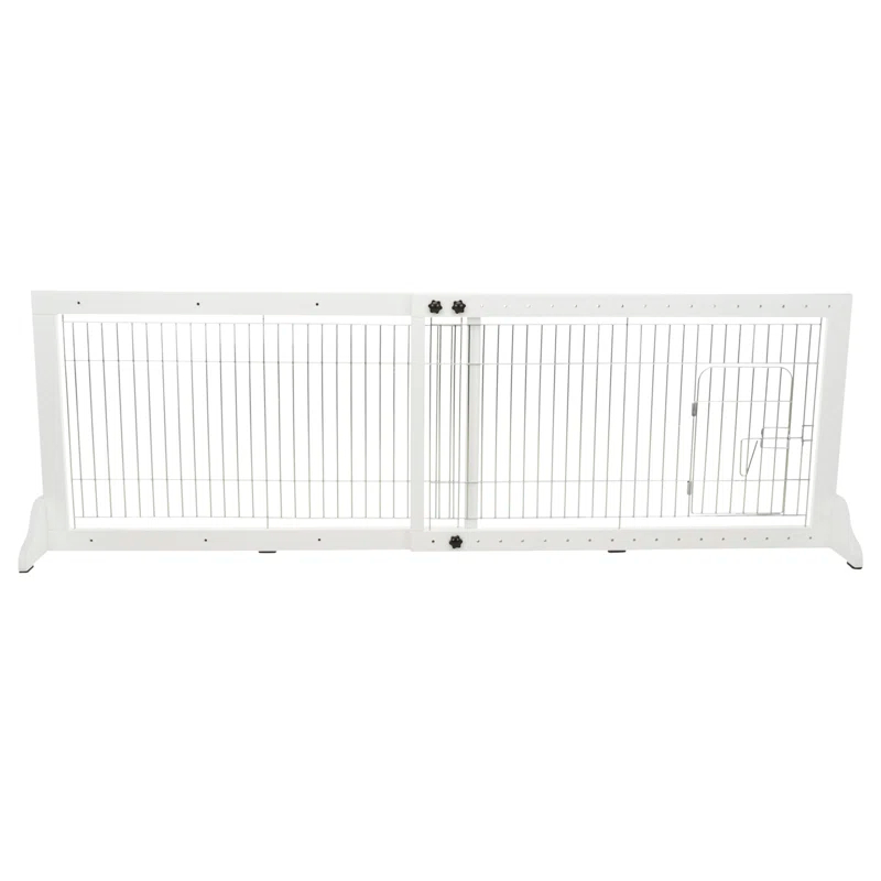 TRIXIE TRIXIE Freestanding Pet Gate with Pet Door, Adjustable Width, 22.5 in Height