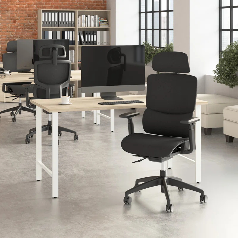 Bush Business Furniture Bush Business Furniture High Back Ergonomic Office Chair With Lumbar Support In Black Fabric, Adjustable Seating For Home And Professional Workspace