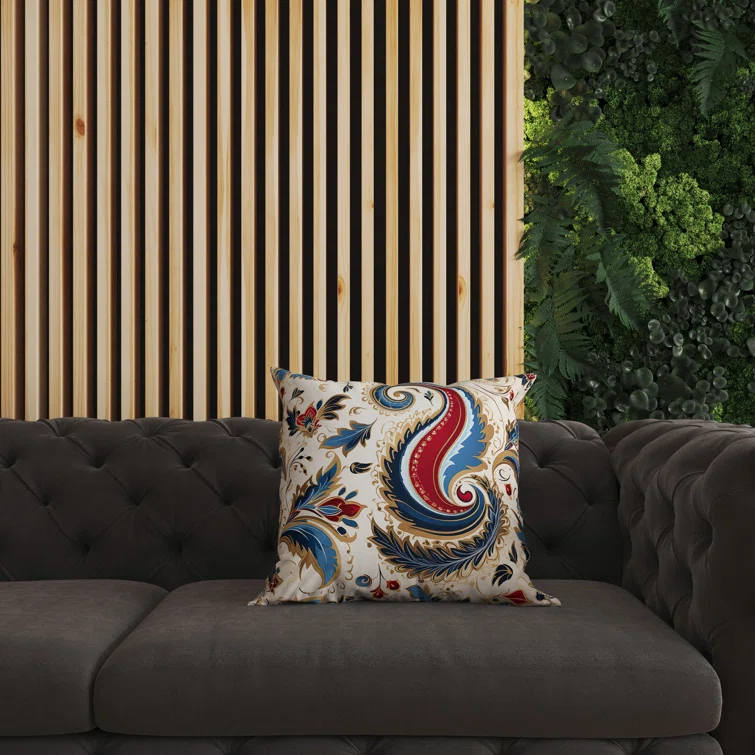 Amrita Sen Lavish Paisley Paisley Reversible Throw Pillow