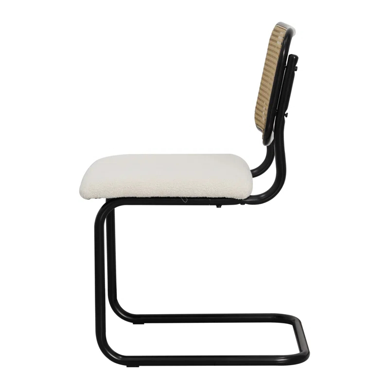 GOODSILO Set of 2 Mid Century Modern Velvet Dining Chairs with Cane Back (Set of 2)