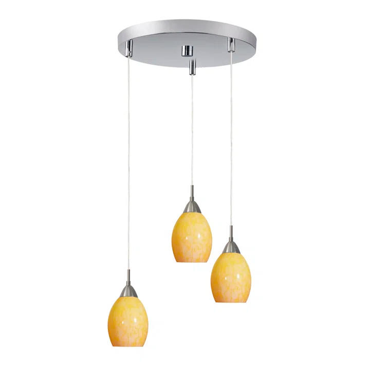 Woodbridge Lighting Art Glass 3 - Light Cluster Pendant