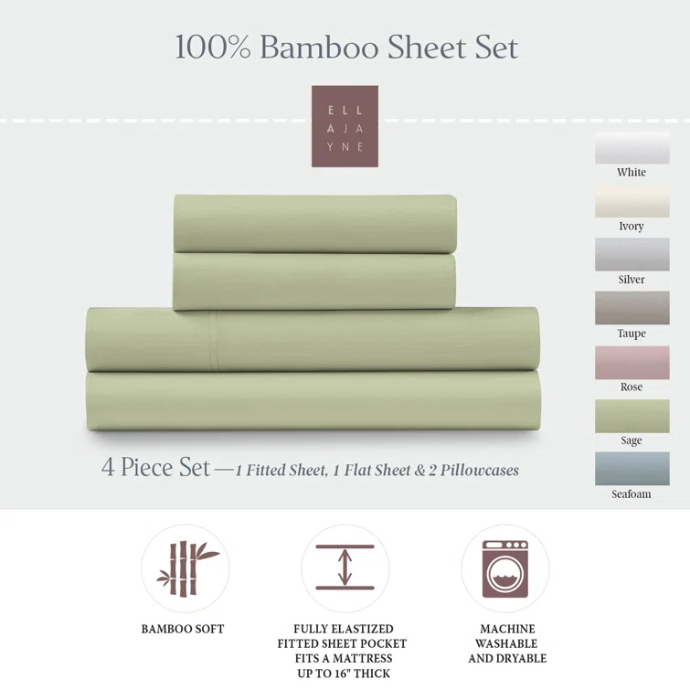 Ella Jayne Home Ella Jayne Bamboo 4-Piece Sheet Set
