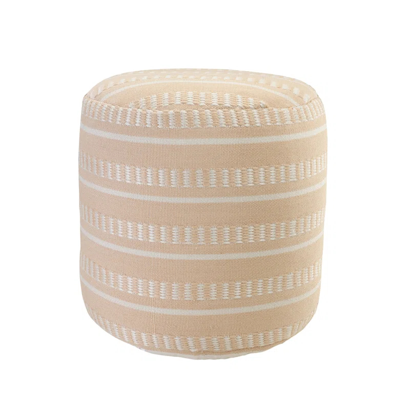 Langley Street® Lebo Coastal Striped Indoor/Outdoor Upholstered Pouf