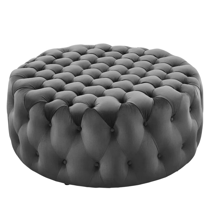Modway Modway Amour Tufted Button Large Round Performance Velvet Ottoman