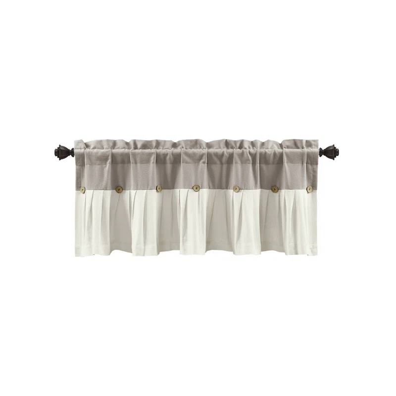 Striped Cotton Blend 52'' W Window Valance in