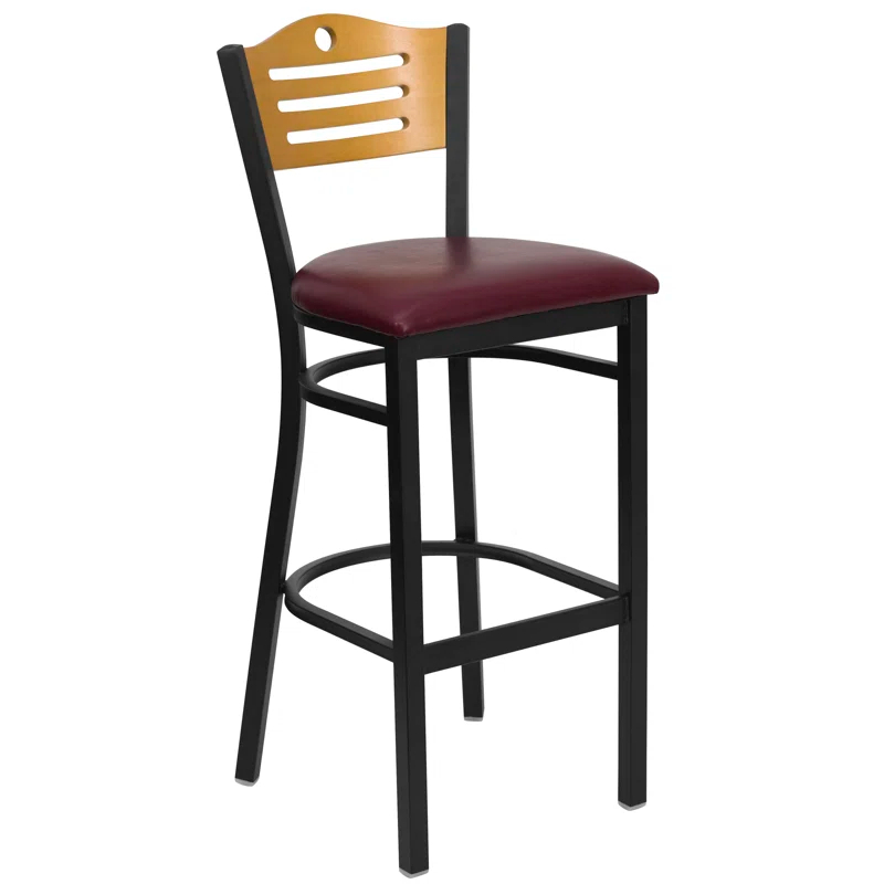 Winston Porter Clairann Upholstered Counter Stool with Metal Frame