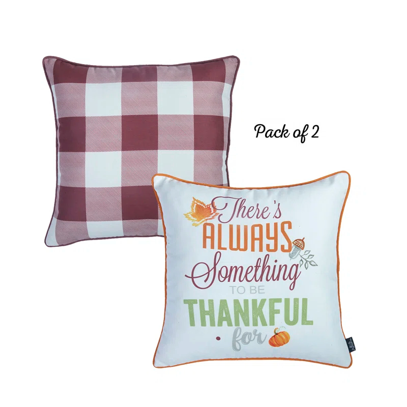 HomeRoots Gingham Pillow Cover (Set of 4)