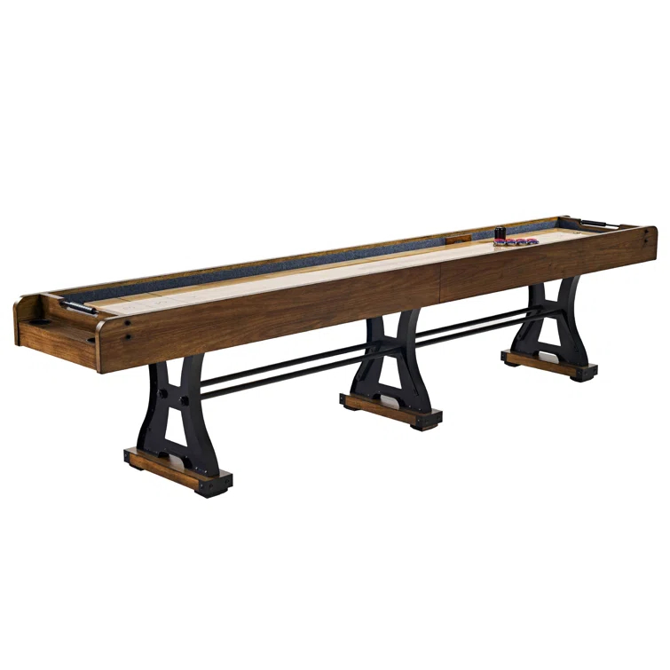 Barrington Billiards Company Barrington Billiards 12' Coventry Shuffleboard Table With Scratch-Resistant Playfield and 8 Puck Set