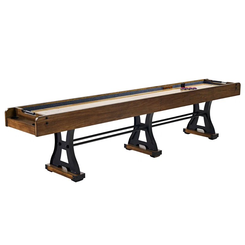 Barrington Billiards Company Barrington Billiards 12' Coventry Shuffleboard Table With Scratch-Resistant Playfield and 8 Puck Set