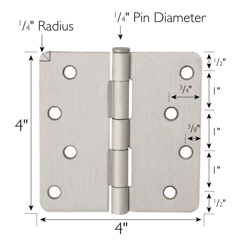 Design House 4" H x 4" W Butt Bearing Door Hinges (Set of 10)