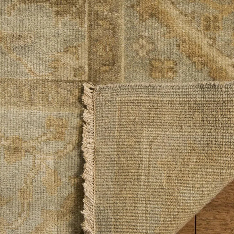 Handmade Oushak 8' x 10' Light Blue Wool Area Rug