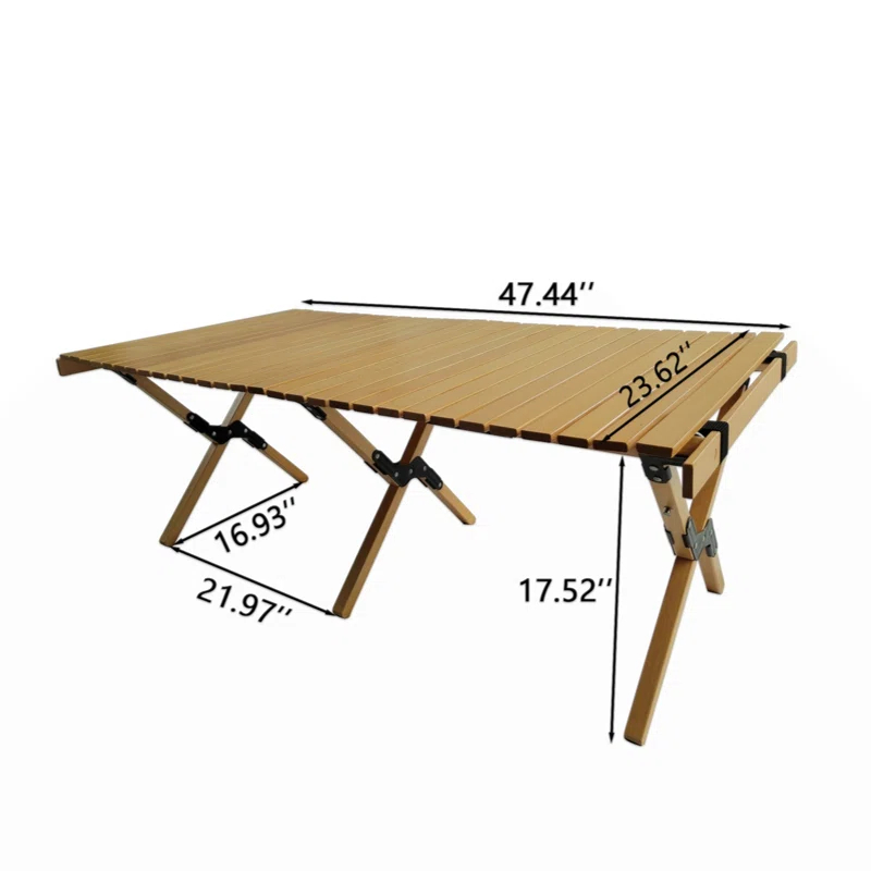 Multi-Function Wooden Foldable Portable Patio Dining Table, Naturalindoor And Outdoor Universal ,Natural