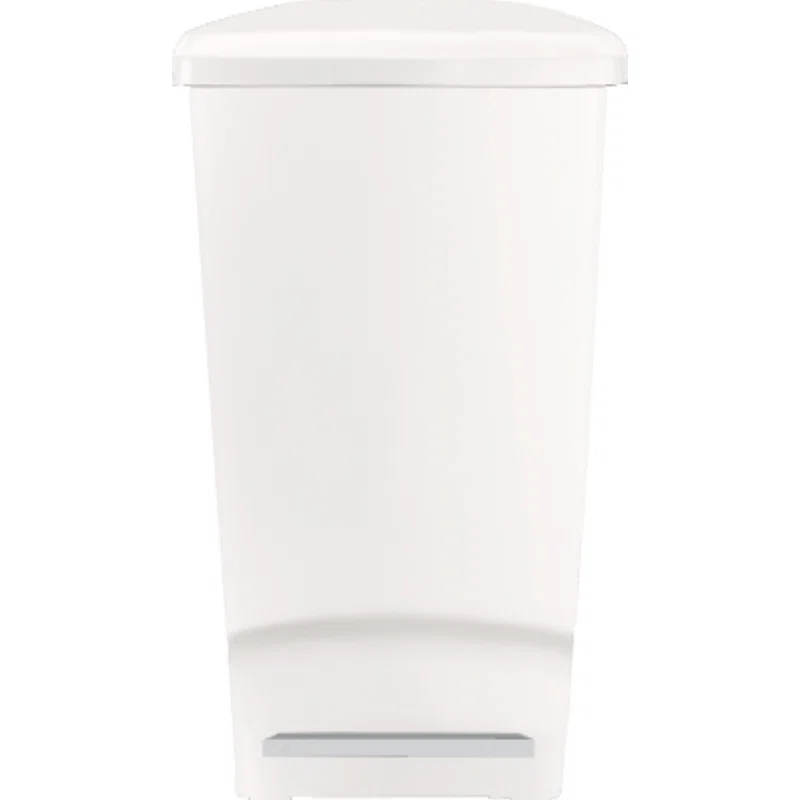 Simplehuman 10 Liter / 2.6 Gallon Compact Slim Bathroom or Office Step Trash Can, Black Plastic