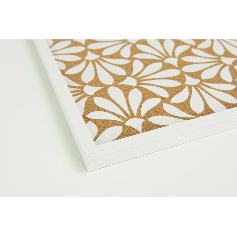WallPops! Abstract Floral White Printed Corkboard