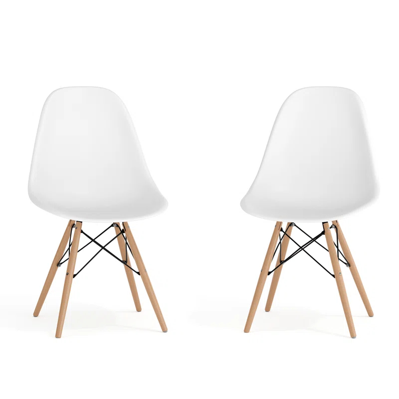 Chair with Wooden Legs for Versatile Kitchen, Dining Room, Living Room, Library or Desk Use (Set of 2)