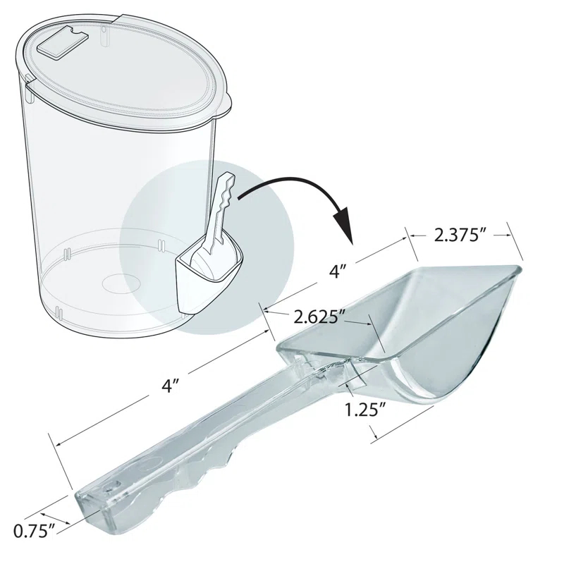 Azar Displays 3.7 Gallons Clear Acrylic Candy Bin with Scooper