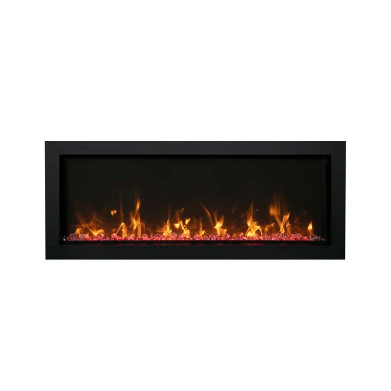 Amantii Rectangle Steel Electric Smokeless Outdoor Fireplace